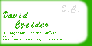 david czeider business card